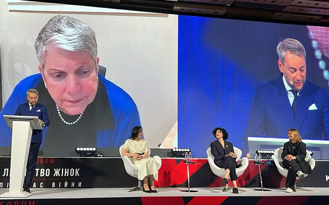 Secretary Janet Napolitano keynotes speech at the Women’s Leadership in Wartime Forum in Kyiv, Ukraine